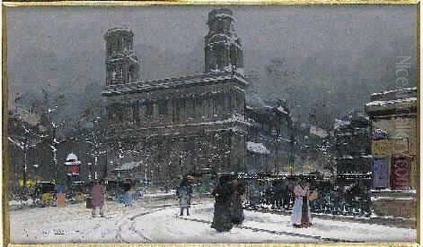 Hiver A Paris : Eglise Saint-sulpice Sous La Neige - view 1