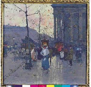 Paris, Fin De Journee A La by Eugene Galien-Laloue