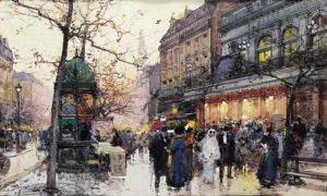 Les Grands Boulevards by Eugene Galien-Laloue