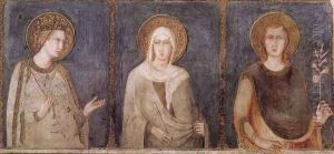 St Elisabeth, St Margaret and Henry of Hungary by Simone Martini