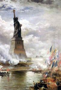 Unveiling the Statue of Liberty by Edward Moran