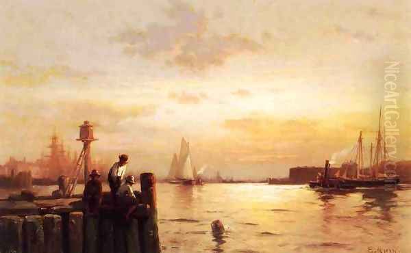 Early Dawn, New York Harbor - view 1