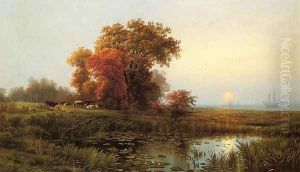 Sunset on the Marsh by Edward Moran