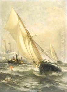 The Puritan and Genesta Race by Edward Moran