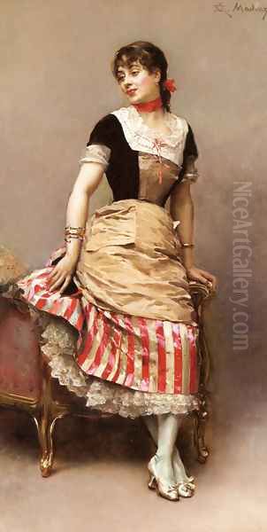 A Portrait of Aline Masson Leaning on a Sofa - view 1