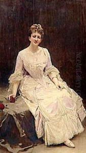 Portrait of the Marquise d'Hervey, assise by Raimundo de Madrazo y Garreta