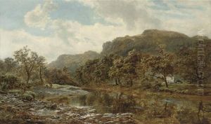 Landing A Catch On A Quiet Spot Of The River by Robert Gallon