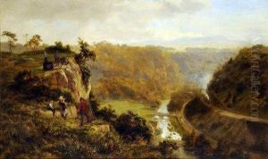 Surveying The Railway Cutting In Wye Valley by Robert Gallon