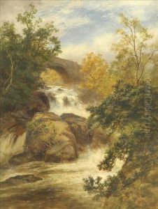 Cafyn Falls On Thellugwy, North Wales by Robert Gallon