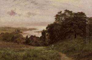 Children On A Hillside Overlooking An Estuary