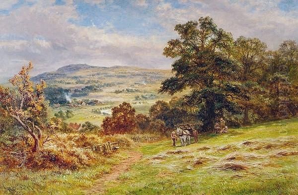 Haymakers In An Extensive Summer Landscape - view 1