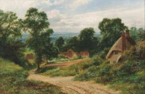 Cottages In An Extensive Landscape by Robert Gallon