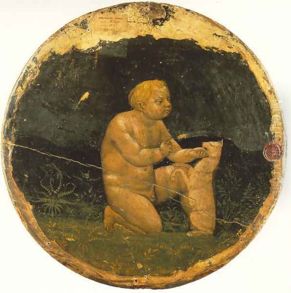 Putto and a Small Dog (back side of the Berlin Tondo) 1427-28 - view 1