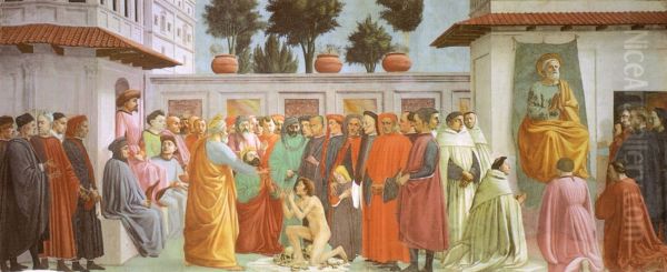 Raising of the Son of Theophilus and St Peter Enthroned 1426-27 - view 1