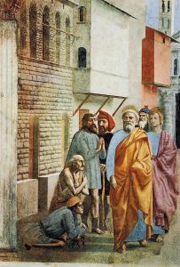 St Peter Healing the Sick with his Shadow 1426-27 by Masaccio (Tommaso di Giovanni)