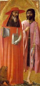 St Jerome and St John the Baptist 1428 by Masaccio (Tommaso di Giovanni)