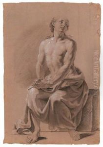 Umkreis Mannliche Aktstudie Mit Draperie by Gaetano Gandolfi