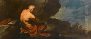 Saint Jerome Holding A Crucifix 
In The Wilderness; And The Magdalene Reading In A Landscape