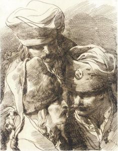 Heads Of Men Wearing Hats by Gaetano Gandolfi