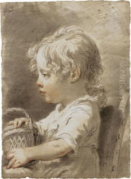 Portrait Of Mauro As A Child Holding A Basket - view 1