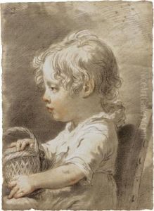 Portrait Of Mauro As A Child Holding A Basket by Gaetano Gandolfi