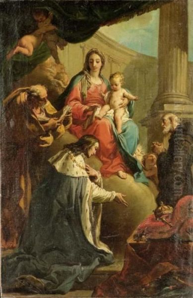 Madonna Col Bambino E I Santi Giuseppe, Francesco Di Paola E Ludovico Di Francia - view 1