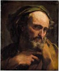 Study Of A Bearded Man, Head And Shoulders by Gaetano Gandolfi
