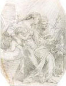 The Holy Family: St. Joseph Reading To The Virgin And Child