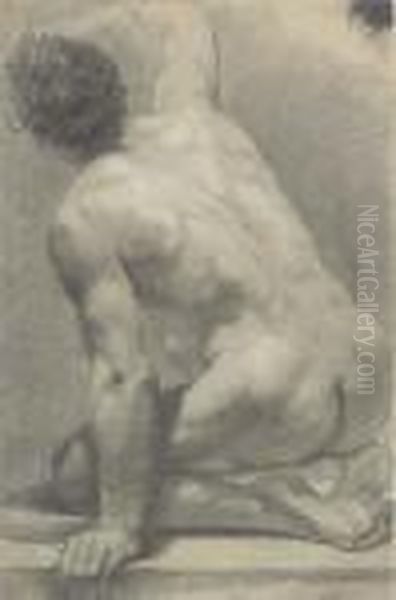 A Kneeling Nude Seen From Behind - view 1