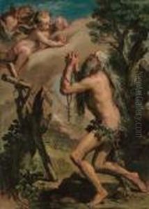 Saint Onuphrius Succoured By Angels by Gaetano Gandolfi