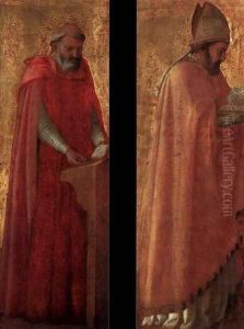 Two panels from the Pisa Altarpiece by Masaccio (Tommaso di Giovanni)