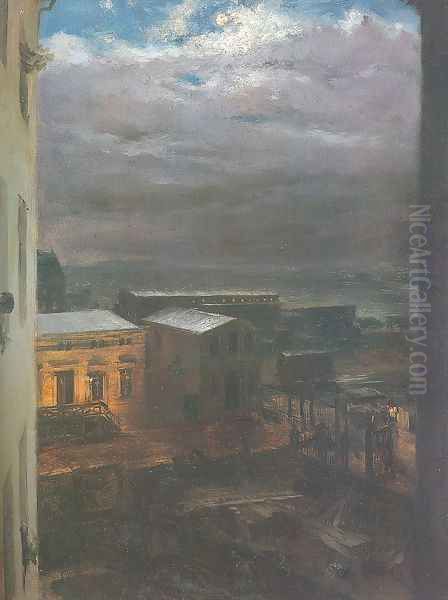 The Anhalter Railway Station by Moonlight 1846 - view 1