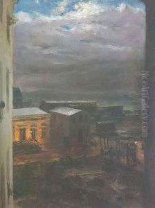 The Anhalter Railway Station by Moonlight 1846 by Adolph von Menzel