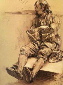 Schlafender (Man Asleep) by Adolph von Menzel