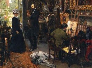 Meissonier in his Studio at Poissy by Adolph von Menzel