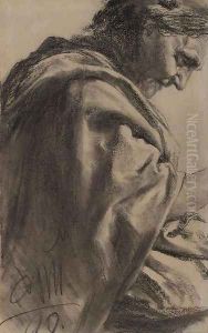Study of an Old Lady (Die Alte) by Adolph von Menzel