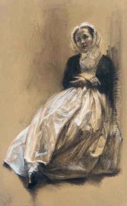 Emilie, the Artist's Sister (Emilie, Menzels Schwester) by Adolph von Menzel