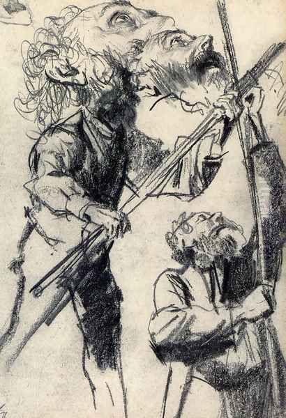 Study Of A Male, Three Views - view 1