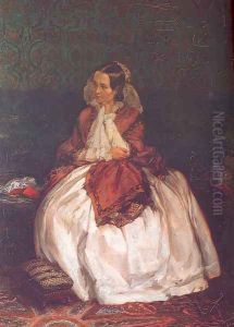 Portrait of Frau Maercker 1846-47 by Adolph von Menzel