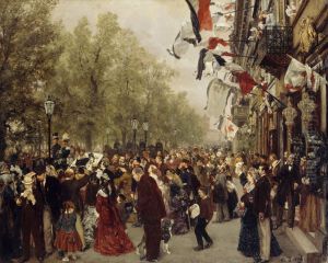 William I Departs for the Front, July 31 1870, 1871 by Adolph von Menzel