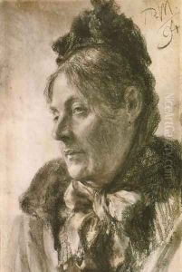 The Head of a Woman by Adolph von Menzel