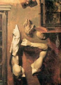 Studio Interior with Casts 1852 2 by Adolph von Menzel