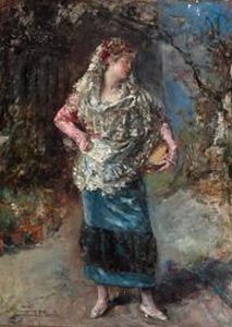 Maja Con Pandereta by Eduardo Leon Garrido