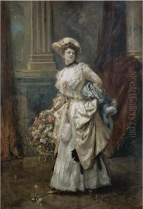 Dama Con Flores (lady With Flowers) by Eduardo Leon Garrido