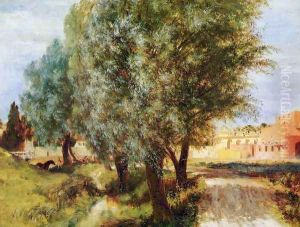 Construction site with willows