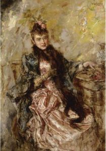 Joven Con Vestido Rosa (lady In A Pink Dress) by Eduardo Leon Garrido