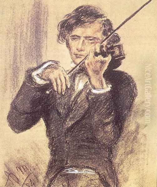 Krijttekening van Joseph Joachim - view 1