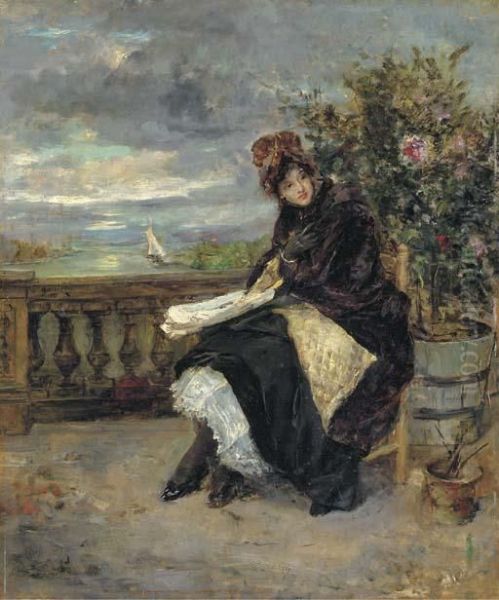 A Young Beauty On A Terrace - view 1