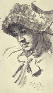 Women with a hat by Adolph von Menzel