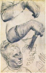 Study of a Woman with a Fan by Adolph von Menzel